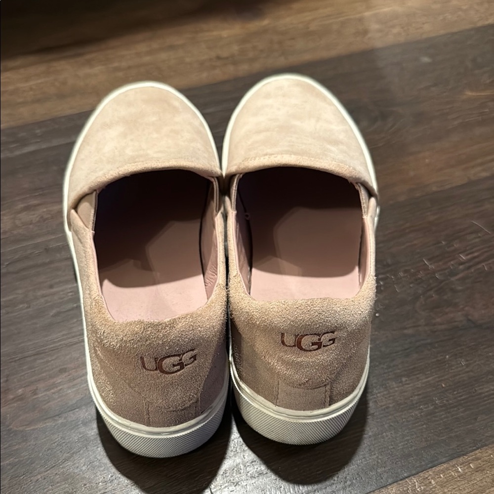 UGG Light Pink Suede Slip-On Shoes